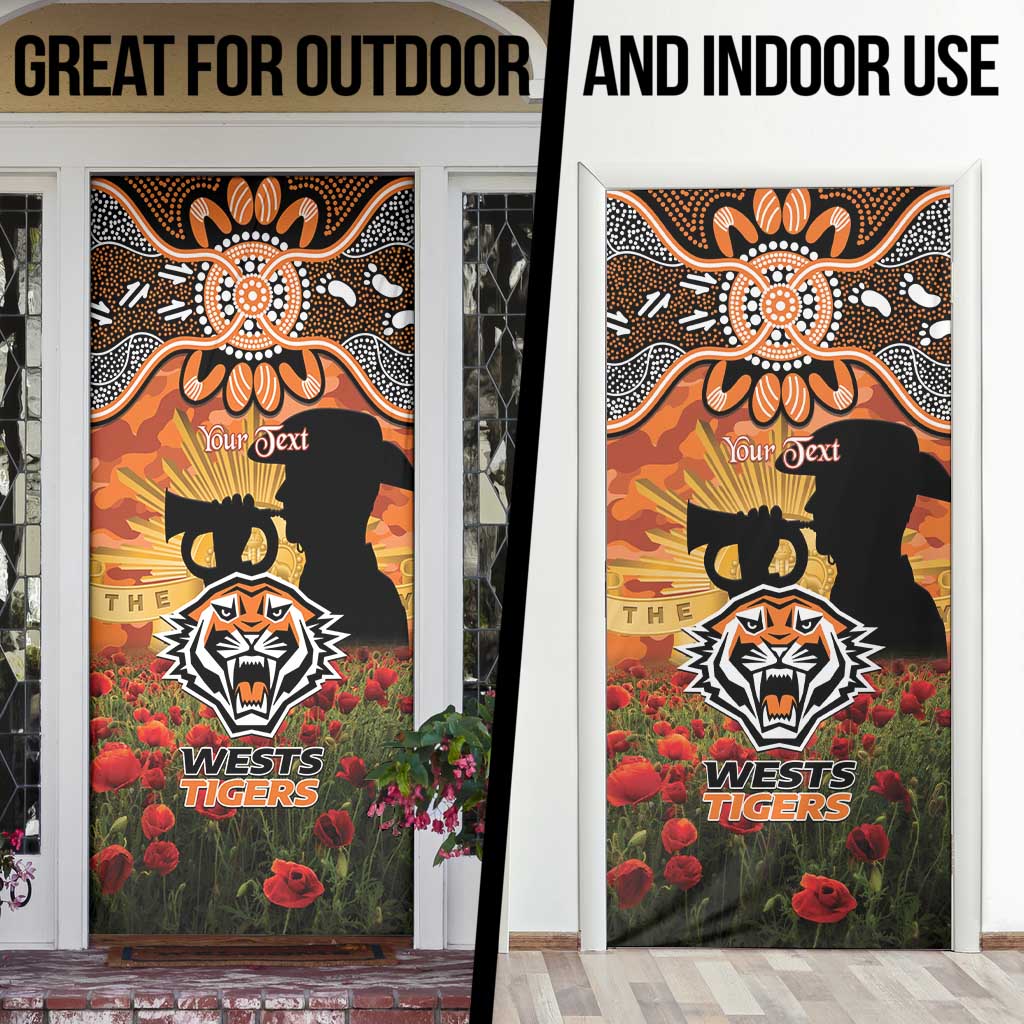 Personalised Tigers Rugby ANZAC Day Door Cover Last Post Poppy We Will Remember Them