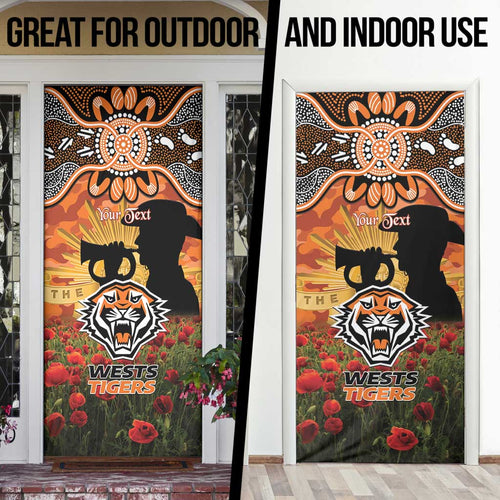 Personalised Tigers Rugby ANZAC Day Door Cover Last Post Poppy We Will Remember Them