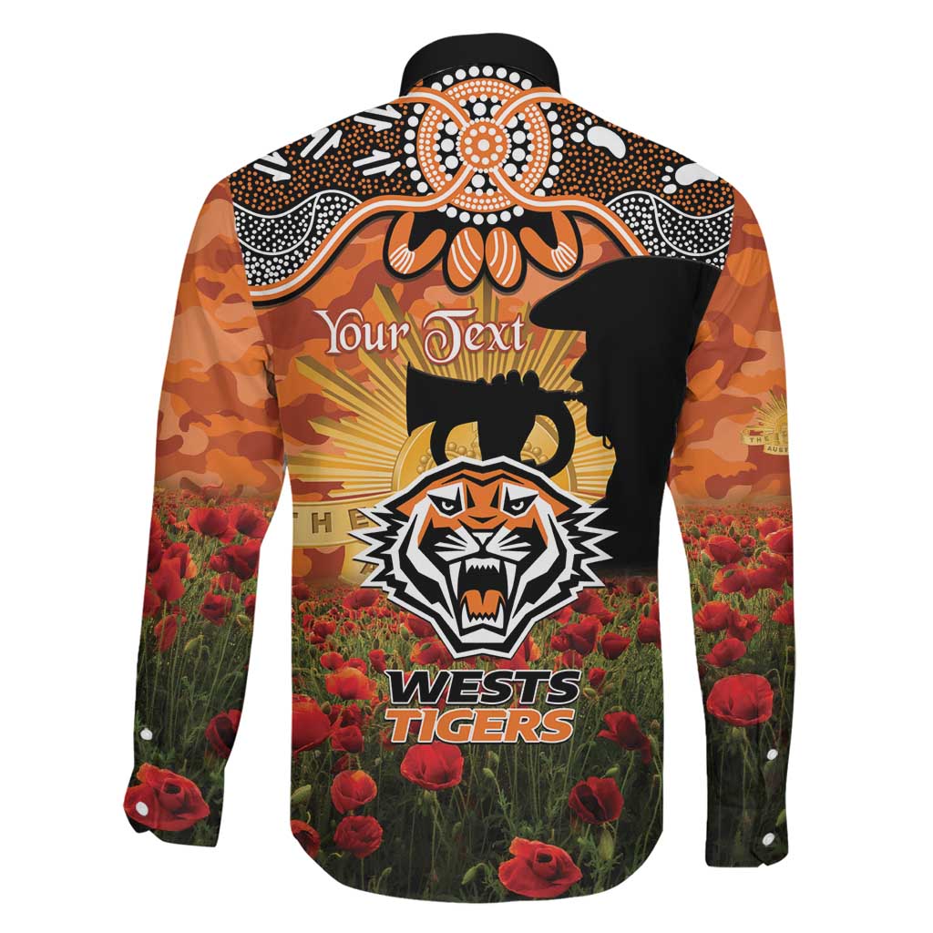 Personalised Tigers Rugby ANZAC Day Family Matching Long Sleeve Bodycon Dress and Hawaiian Shirt Last Post Poppy We Will Remember Them