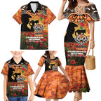 Personalised Tigers Rugby ANZAC Day Family Matching Mermaid Dress and Hawaiian Shirt Last Post Poppy We Will Remember Them