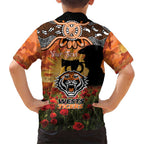 Personalised Tigers Rugby ANZAC Day Family Matching Off Shoulder Maxi Dress and Hawaiian Shirt Last Post Poppy We Will Remember Them
