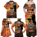 Personalised Tigers Rugby ANZAC Day Family Matching Off Shoulder Maxi Dress and Hawaiian Shirt Last Post Poppy We Will Remember Them