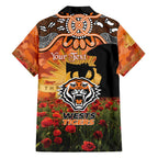 Personalised Tigers Rugby ANZAC Day Family Matching Off Shoulder Short Dress and Hawaiian Shirt Last Post Poppy We Will Remember Them
