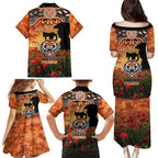 Personalised Tigers Rugby ANZAC Day Family Matching Puletasi and Hawaiian Shirt Last Post Poppy We Will Remember Them