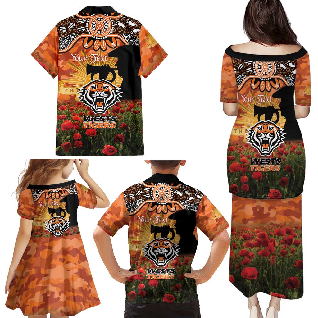 Personalised Tigers Rugby ANZAC Day Family Matching Puletasi and Hawaiian Shirt Last Post Poppy We Will Remember Them