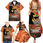 Personalised Tigers Rugby ANZAC Day Family Matching Summer Maxi Dress and Hawaiian Shirt Last Post Poppy We Will Remember Them
