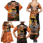 Personalised Tigers Rugby ANZAC Day Family Matching Summer Maxi Dress and Hawaiian Shirt Last Post Poppy We Will Remember Them