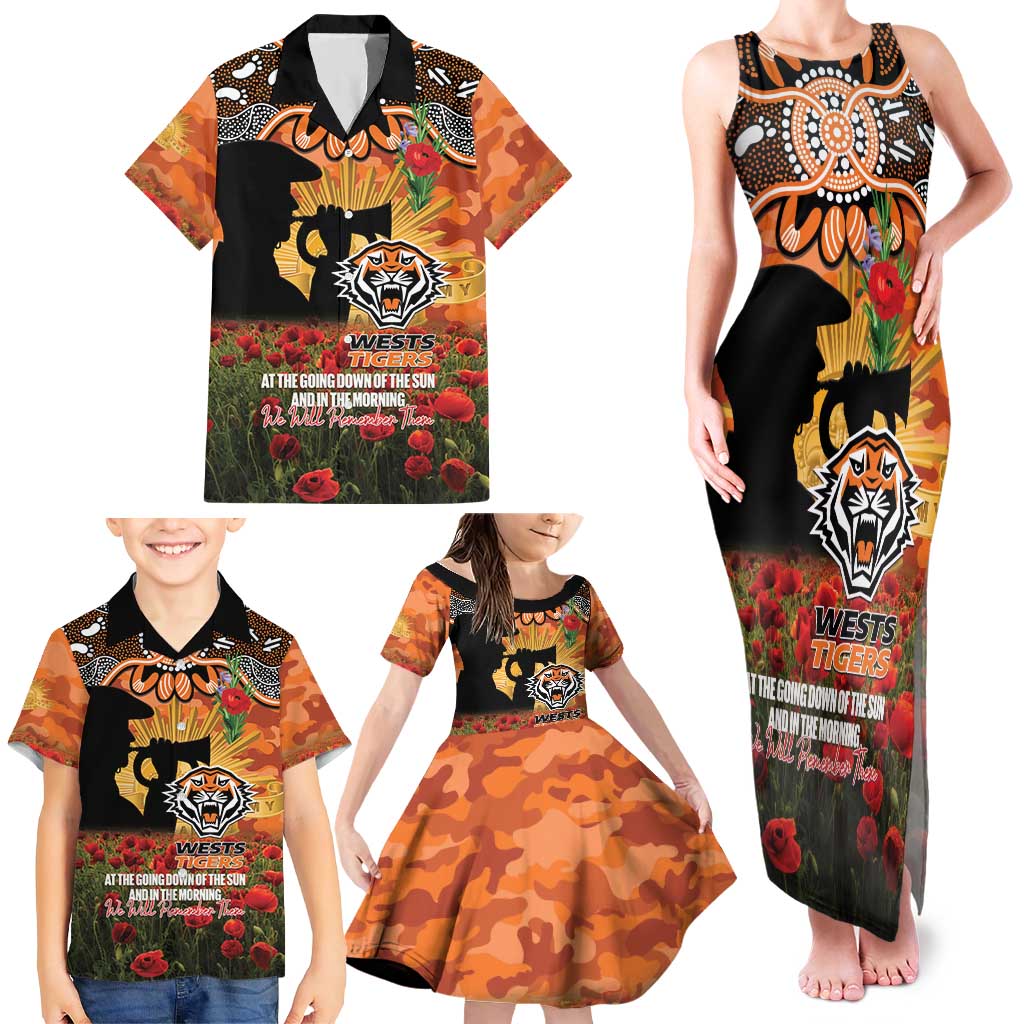 Personalised Tigers Rugby ANZAC Day Family Matching Tank Maxi Dress and Hawaiian Shirt Last Post Poppy We Will Remember Them