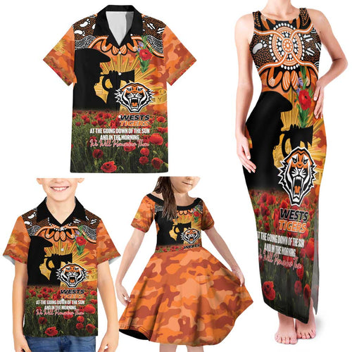 Personalised Tigers Rugby ANZAC Day Family Matching Tank Maxi Dress and Hawaiian Shirt Last Post Poppy We Will Remember Them