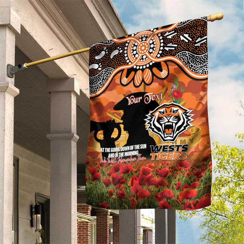 Personalised Tigers Rugby ANZAC Day Garden Flag Last Post Poppy We Will Remember Them
