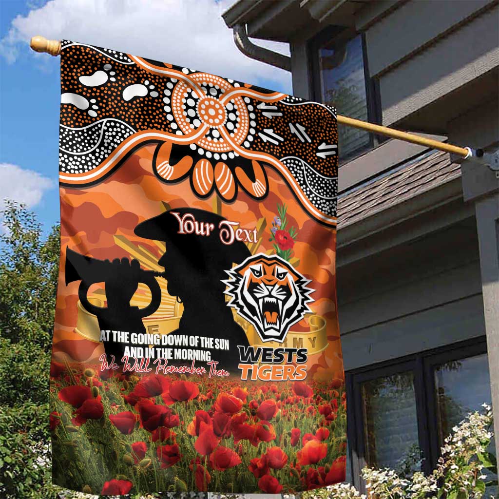 Personalised Tigers Rugby ANZAC Day Garden Flag Last Post Poppy We Will Remember Them