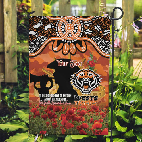 Personalised Tigers Rugby ANZAC Day Garden Flag Last Post Poppy We Will Remember Them