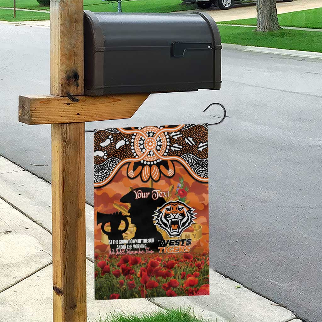 Personalised Tigers Rugby ANZAC Day Garden Flag Last Post Poppy We Will Remember Them