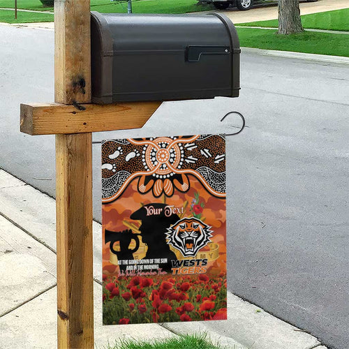 Personalised Tigers Rugby ANZAC Day Garden Flag Last Post Poppy We Will Remember Them