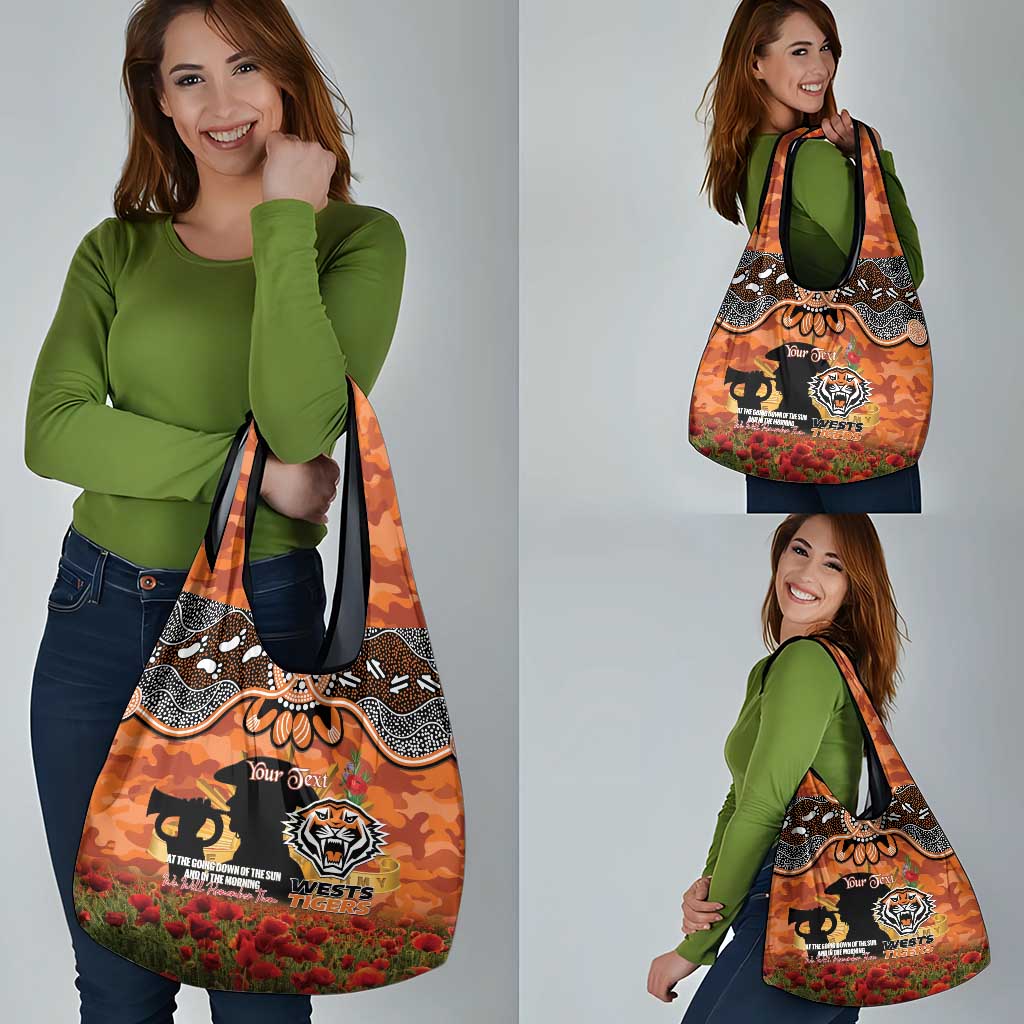 Personalised Tigers Rugby ANZAC Day Grocery Bag Last Post Poppy We Will Remember Them