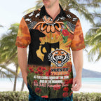 Personalised Tigers Rugby ANZAC Day Hawaiian Shirt Last Post Poppy We Will Remember Them