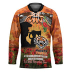 Personalised Tigers Rugby ANZAC Day Hockey Jersey Last Post Poppy We Will Remember Them