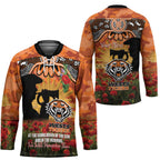 Personalised Tigers Rugby ANZAC Day Hockey Jersey Last Post Poppy We Will Remember Them
