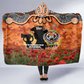Personalised Tigers Rugby ANZAC Day Hooded Blanket Last Post Poppy We Will Remember Them