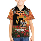 Personalised Tigers Rugby ANZAC Day Kid Hawaiian Shirt Last Post Poppy We Will Remember Them