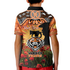 Personalised Tigers Rugby ANZAC Day Kid Polo Shirt Last Post Poppy We Will Remember Them