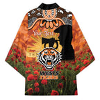 Personalised Tigers Rugby ANZAC Day Kimono Last Post Poppy We Will Remember Them