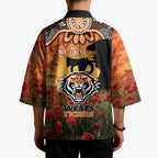 Personalised Tigers Rugby ANZAC Day Kimono Last Post Poppy We Will Remember Them