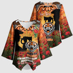 Personalised Tigers Rugby ANZAC Day Kimono Sleeve Blouse Last Post Poppy We Will Remember Them