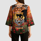 Personalised Tigers Rugby ANZAC Day Kimono Sleeve Blouse Last Post Poppy We Will Remember Them