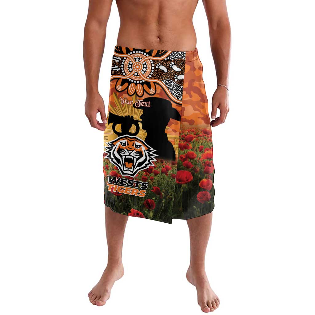 Personalised Tigers Rugby ANZAC Day Lavalava Last Post Poppy We Will Remember Them