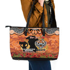 Personalised Tigers Rugby ANZAC Day Leather Tote Bag Last Post Poppy We Will Remember Them