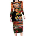Personalised Tigers Rugby ANZAC Day Long Sleeve Bodycon Dress Last Post Poppy We Will Remember Them