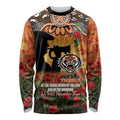 Personalised Tigers Rugby ANZAC Day Long Sleeve Shirt Last Post Poppy We Will Remember Them