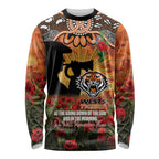 Personalised Tigers Rugby ANZAC Day Long Sleeve Shirt Last Post Poppy We Will Remember Them