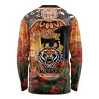 Personalised Tigers Rugby ANZAC Day Long Sleeve Shirt Last Post Poppy We Will Remember Them