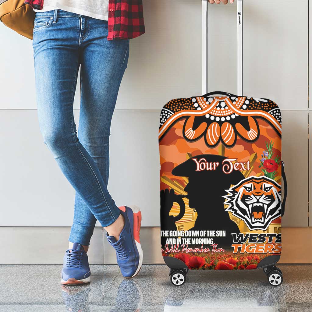 Personalised Tigers Rugby ANZAC Day Luggage Cover Last Post Poppy We Will Remember Them