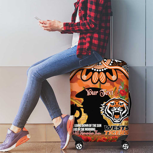 Personalised Tigers Rugby ANZAC Day Luggage Cover Last Post Poppy We Will Remember Them