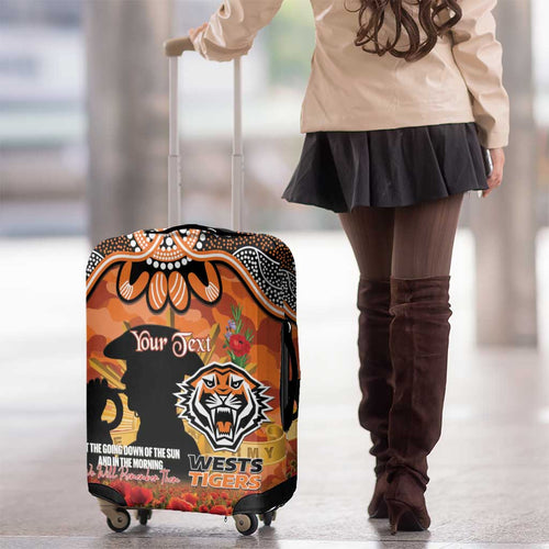 Personalised Tigers Rugby ANZAC Day Luggage Cover Last Post Poppy We Will Remember Them