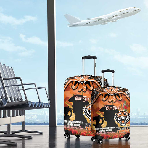 Personalised Tigers Rugby ANZAC Day Luggage Cover Last Post Poppy We Will Remember Them