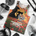 Personalised Tigers Rugby ANZAC Day Men Tank Top Last Post Poppy We Will Remember Them