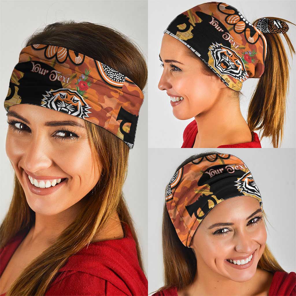 Personalised Tigers Rugby ANZAC Day Neck Gaiter Last Post Poppy We Will Remember Them