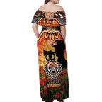 Personalised Tigers Rugby ANZAC Day Off Shoulder Maxi Dress Last Post Poppy We Will Remember Them