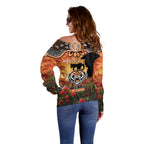 Personalised Tigers Rugby ANZAC Day Off Shoulder Sweater Last Post Poppy We Will Remember Them