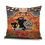 Personalised Tigers Rugby ANZAC Day Pillow Cover Last Post Poppy We Will Remember Them