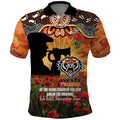 Personalised Tigers Rugby ANZAC Day Polo Shirt Last Post Poppy We Will Remember Them