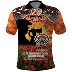 Personalised Tigers Rugby ANZAC Day Polo Shirt Last Post Poppy We Will Remember Them