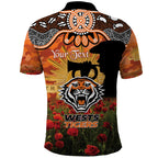 Personalised Tigers Rugby ANZAC Day Polo Shirt Last Post Poppy We Will Remember Them