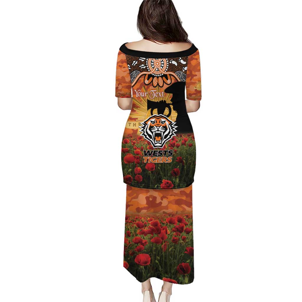 Personalised Tigers Rugby ANZAC Day Puletasi Last Post Poppy We Will Remember Them