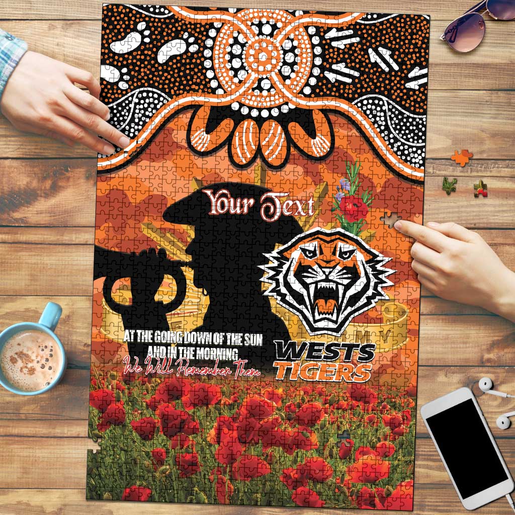 Personalised Tigers Rugby ANZAC Day Puzzle Last Post Poppy We Will Remember Them