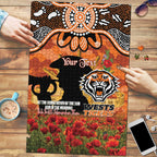 Personalised Tigers Rugby ANZAC Day Puzzle Last Post Poppy We Will Remember Them